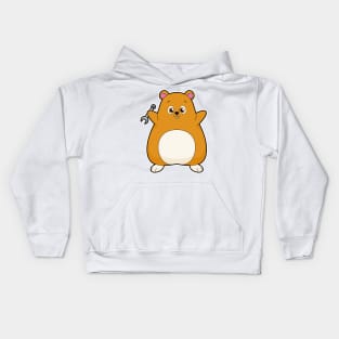 Hamster as Mechanic with Wrench Kids Hoodie